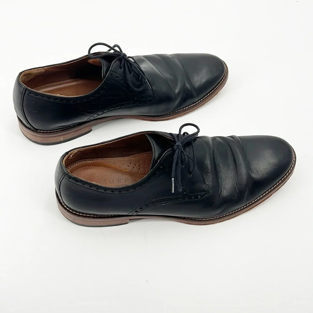 Johnston & Murphy Leather Conard Cap Toe Oxfords Black size 9.5